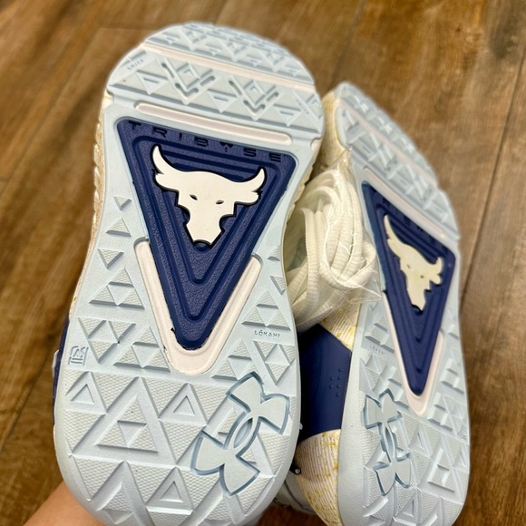 Under Armour Women's Project Rock 6 Training Shoes size 7, Blue/White Trainers - Picture 7 of 12